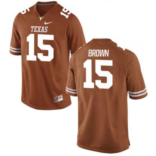 Men University of Texas #15 Chris Brown Tex Authentic High School Jersey Orange